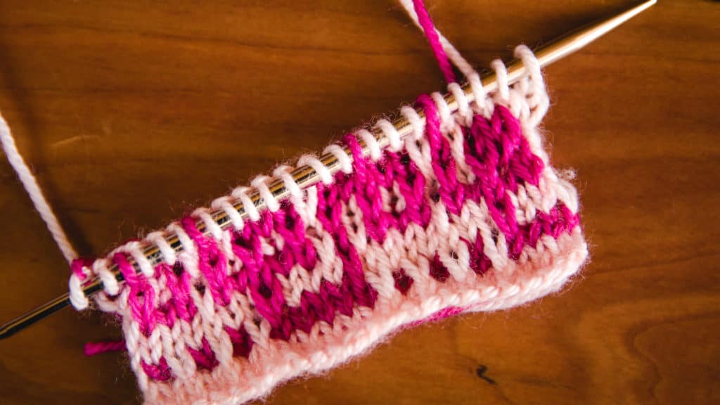 Mosaic knitting example