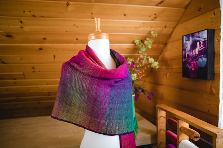 Handwoven Colour Gamp shawl by Felicia Lo