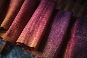 Handwoven Scarf woven from hand-dyed sock blanks