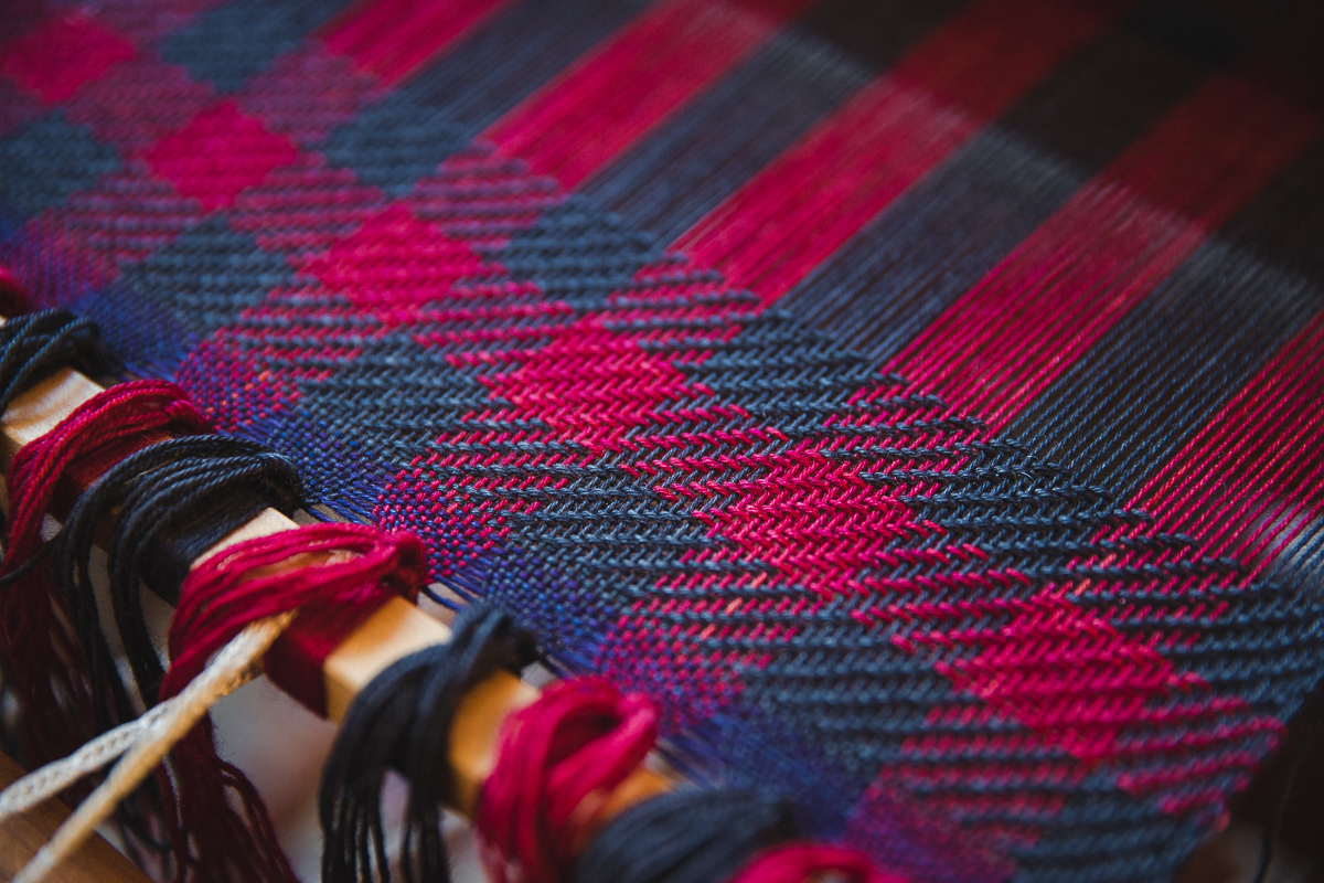 Cabin Fever Scarf (check on 4-shaft weaving loom)