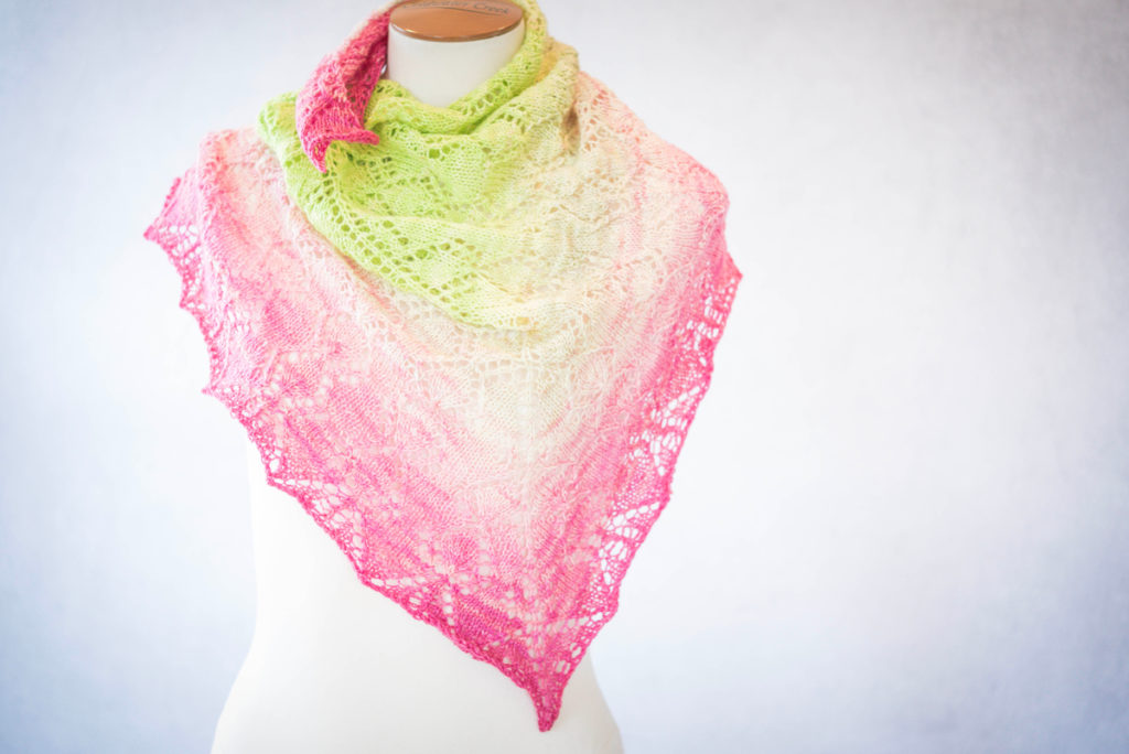 Heathered Sunset Shawl YO