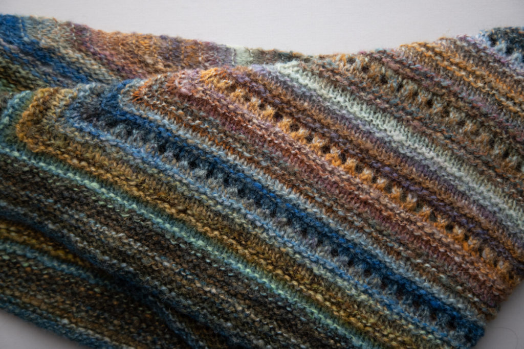Spinning Sheep Breed blue orange Dorset lace garter shawl handspun skein
