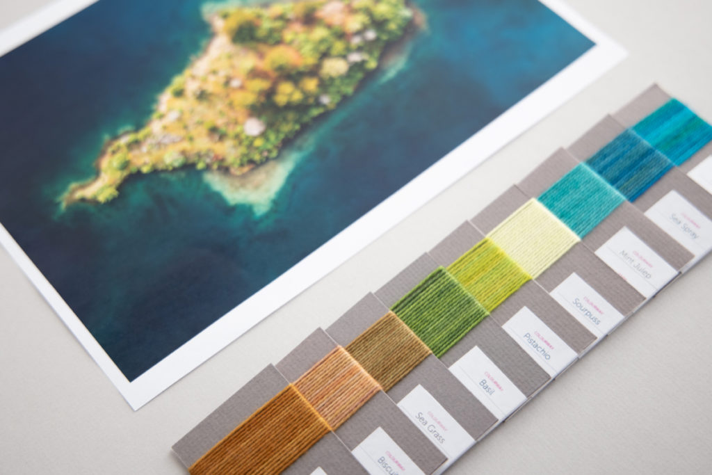 Creating colour palettes at Knitting with Hand-Dyed Colour taught by Felicia Lo Wong