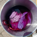 Logwood at 1% WOF on wool yarns
