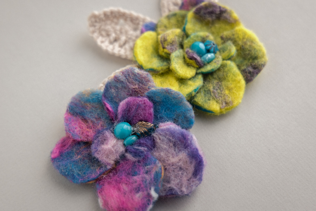 Wet Felting brooch