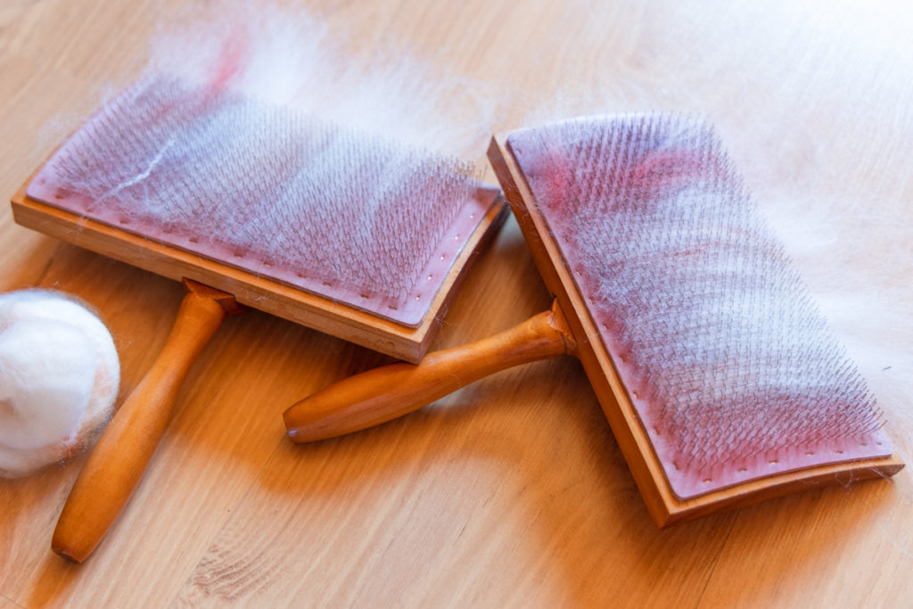 C&FP Twiss hand carders fibre