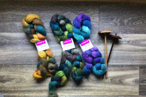 display of wool for new hand spinners