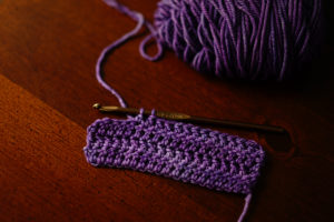 In progress crochet swatch
