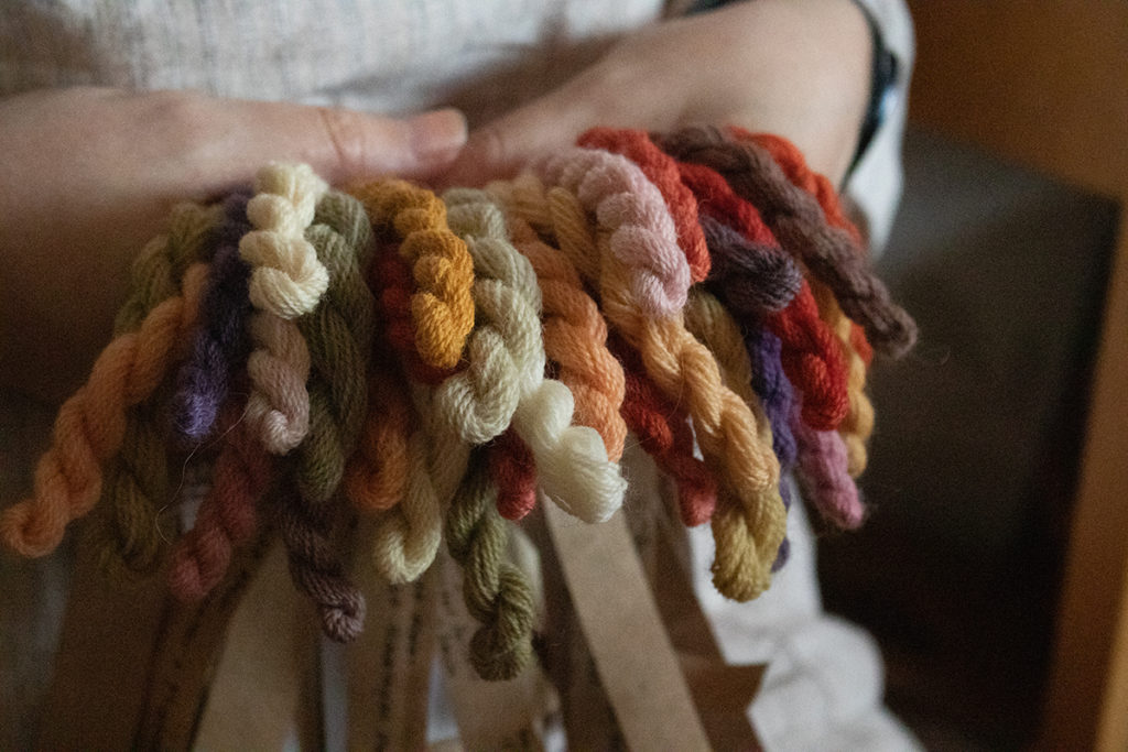 Handful of mini skeins in autumn colours - School of SweetGeorgia Overcoming fear by sharing a handful of mini skeins in autumn colours
