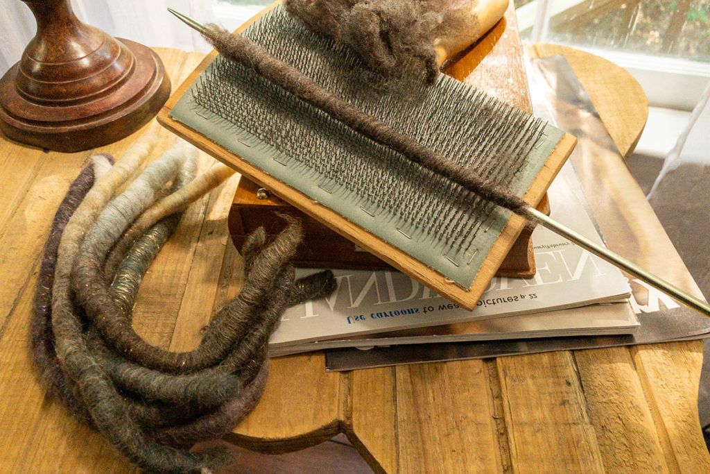 Do you know the difference between a puni and a rolag? You’ll learn all about blending with hand cards, and so much more, through your master spinner coursework or your own in-depth studies.