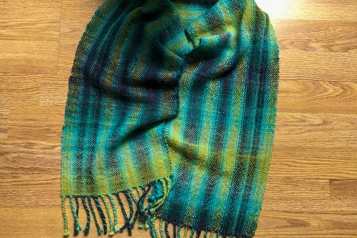This handspun and handwoven scarf was a breeze to complete