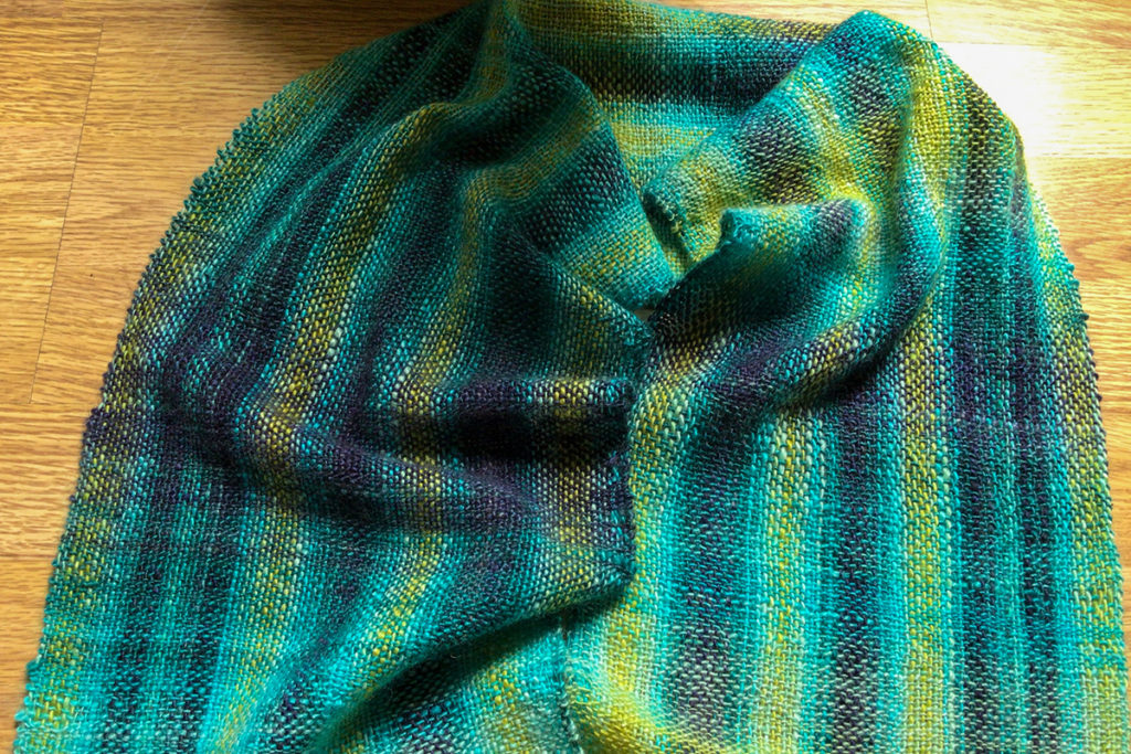 handspun and handwoven scarf