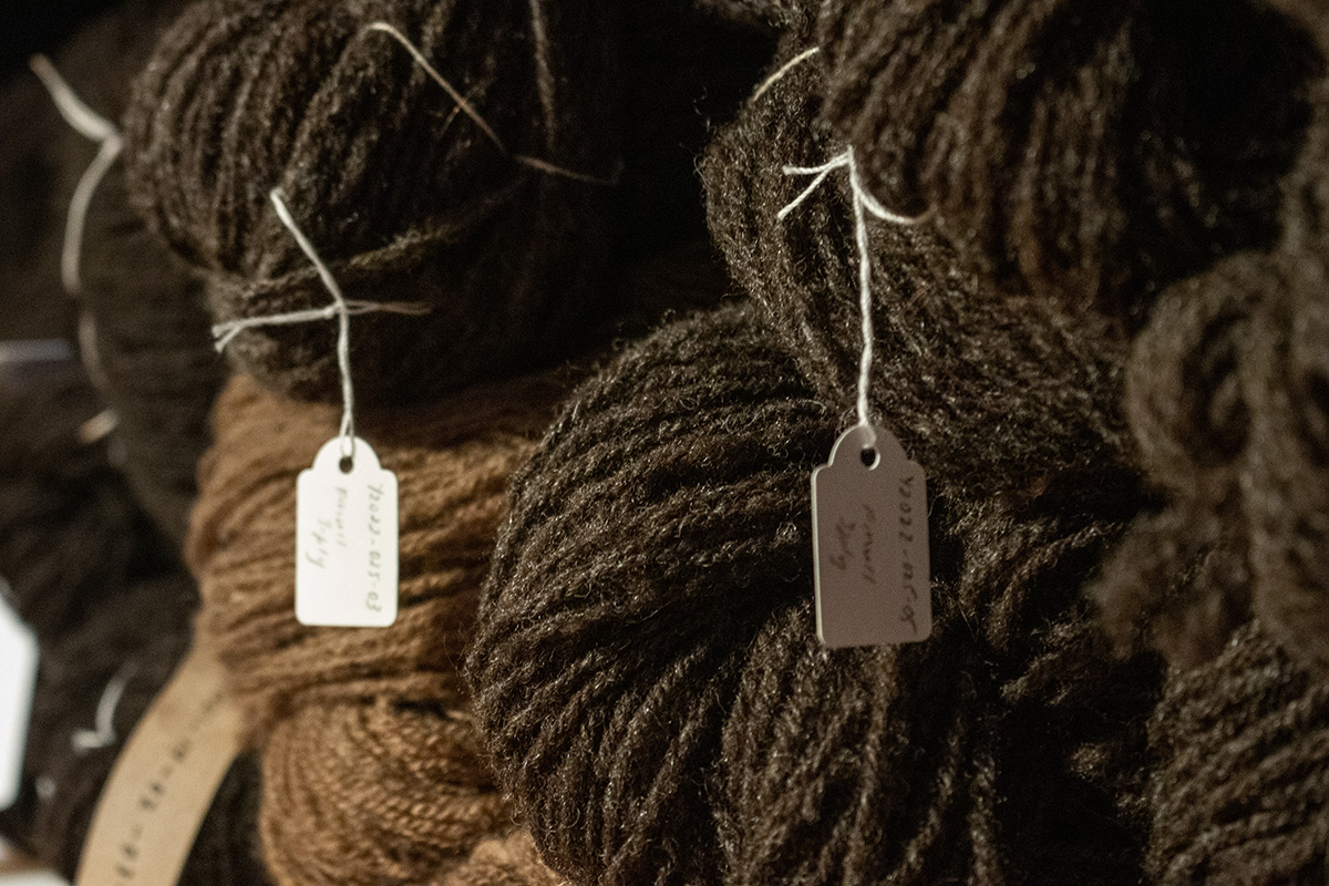 Closeup image of Amanda's handspun yarns for the article on Motivation & The Art of Project Management