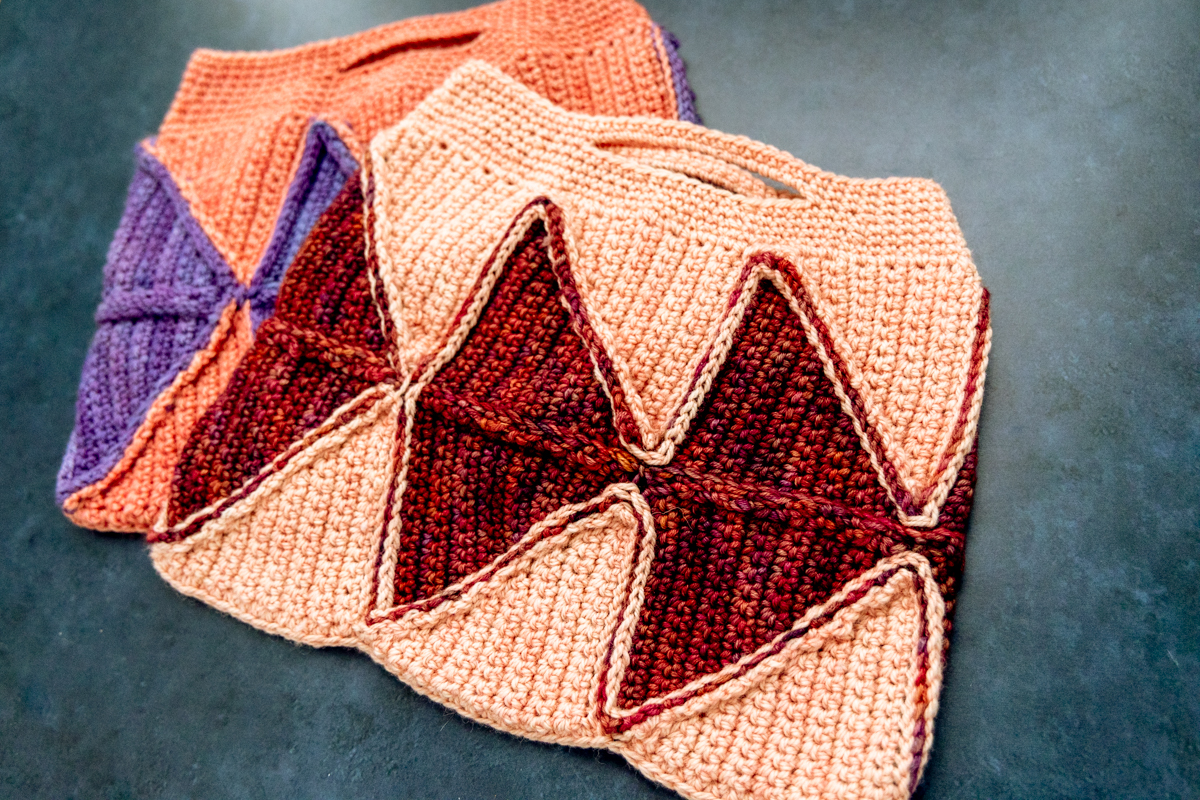 Crochet Joins Gogo handbag single crochet join handles
